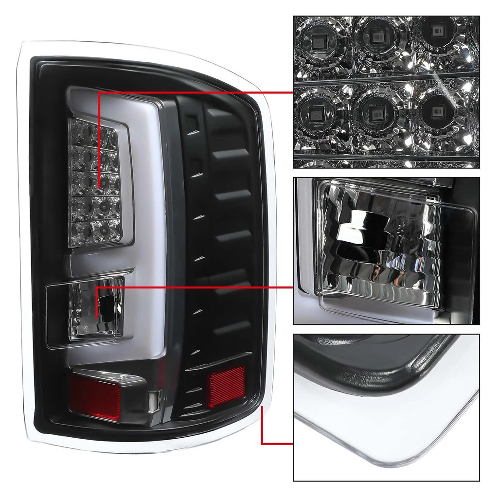 LED Tube Tail Lights for GMC Sierra 1500 2500HD 3500HD (2014-2018)