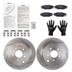 Rear Drilled Slotted Brake Rotors and Pads for Subaru Forester (2014–2018)