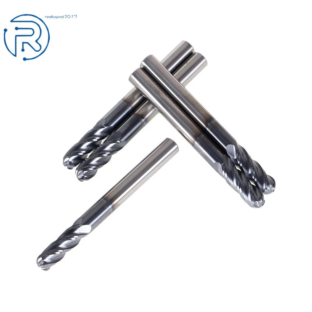20 Pack Carbide End Mill 1/4" 4 Flute Ball Nose (3/4" LOC, 2-1/2" Overall)