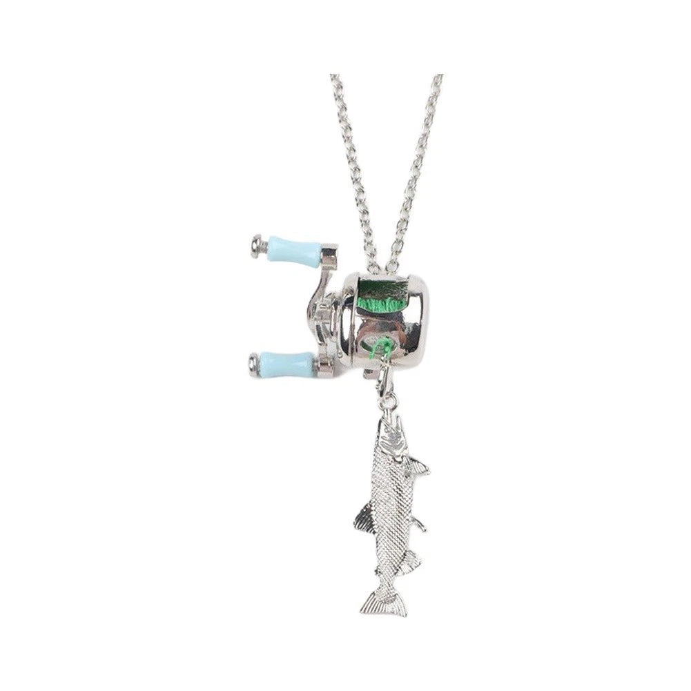 Compact Alloy Pendant Necklace for Fishing Reel