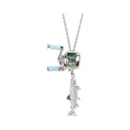 Compact Alloy Pendant Necklace for Fishing Reel