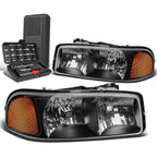 Black Amber Signal Headlight Lamp for GMC Sierra 1500 Yukon (1999–2007)