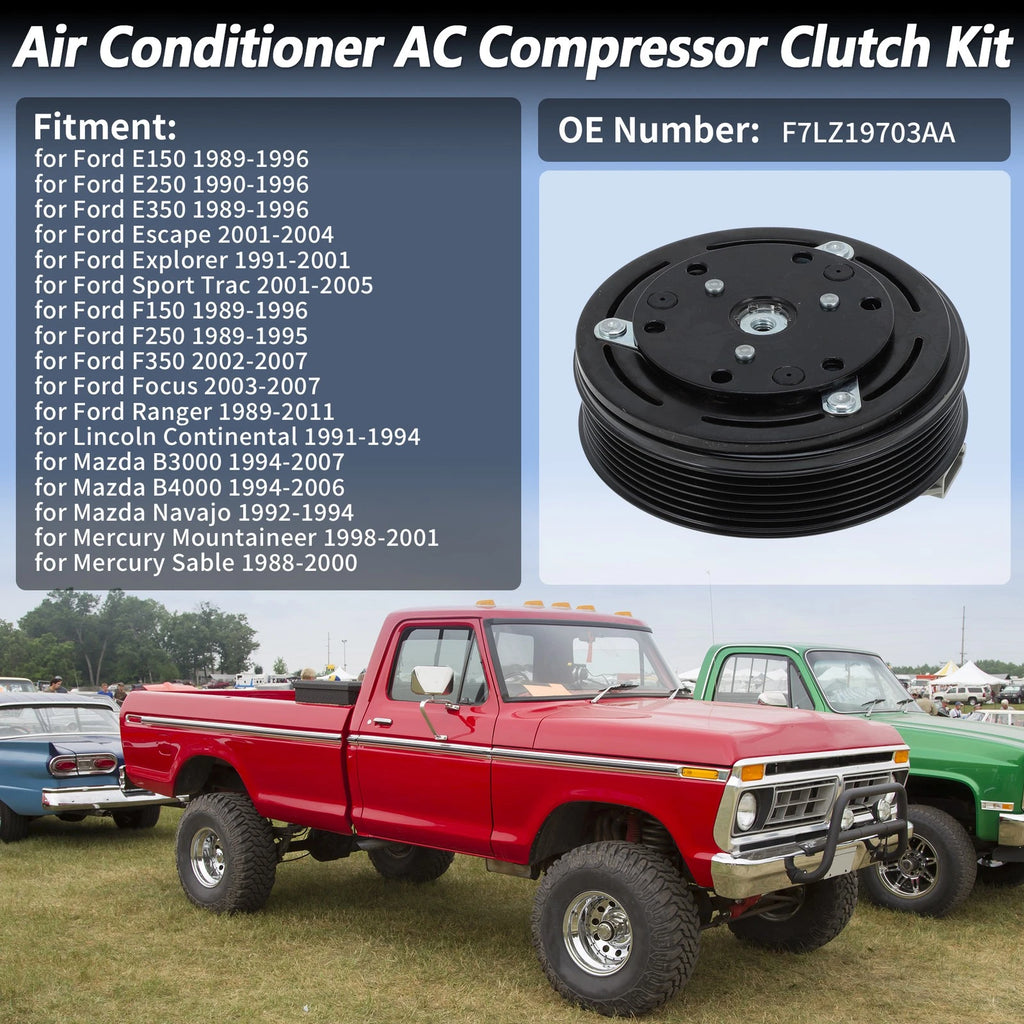 AC Compressor Clutch Kit for Ford E150 E250 E350 F150 F250 F350 (1992–2014)