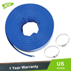 3" x 100 Ft Blue PVC Lay Flat Hose for Various Applications