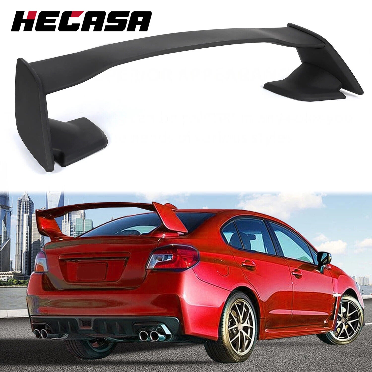 Matte Black Rear Trunk Spoiler Wing for Subaru WRX / WRX STI (2015–2021)