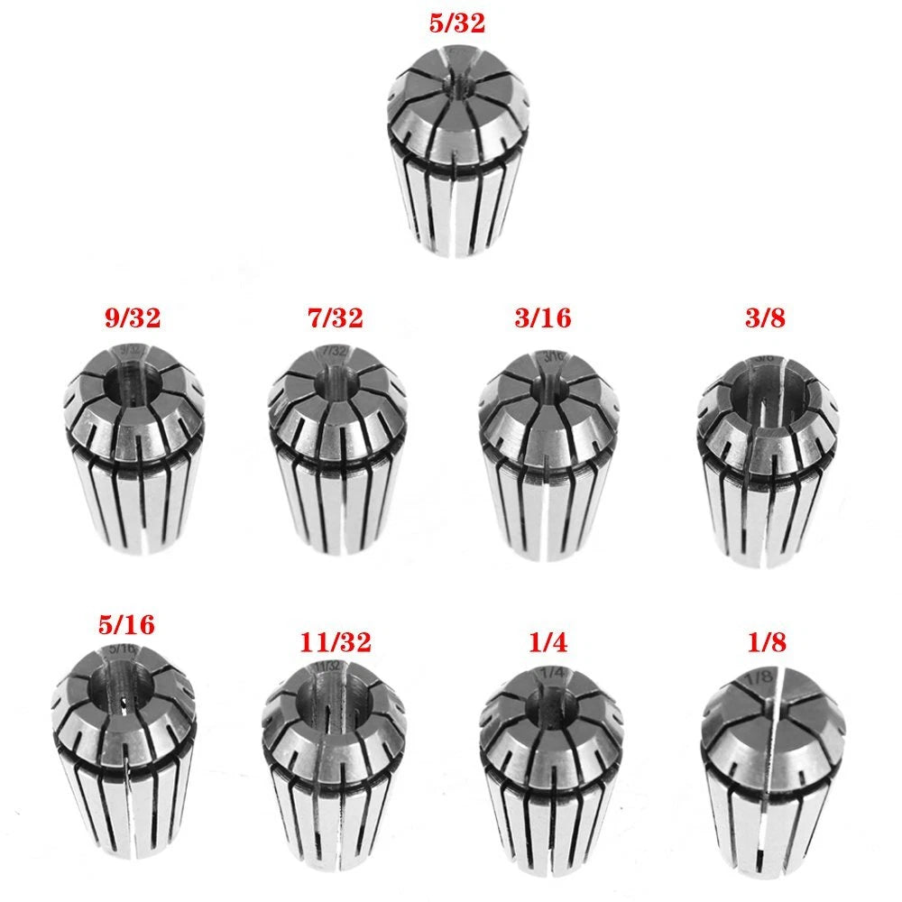 9Pcs ER16 Spring Collet Set for CNC Milling Lathe (No Year Specified)