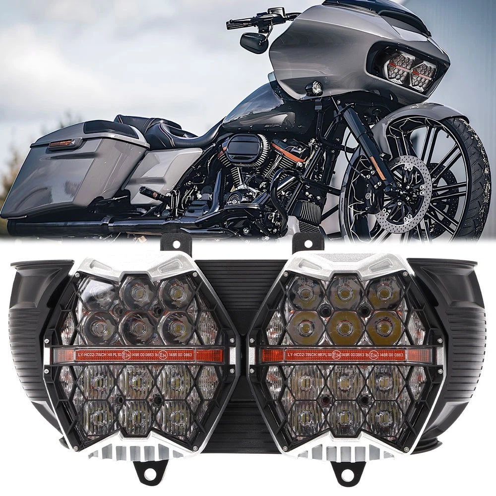 Dual LED Headlight for Harley Road Glide (2015–2024) - DHL & Hi/Lo Beam