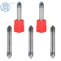 Set of 5 Carbide Chamfer Mills 3/8" 90 Degree Double End TIALN Coated
