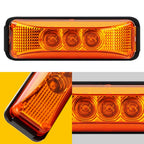 Set of 4 Amber LED Side Marker Clearance Lights for Trucks RVs (Universal)