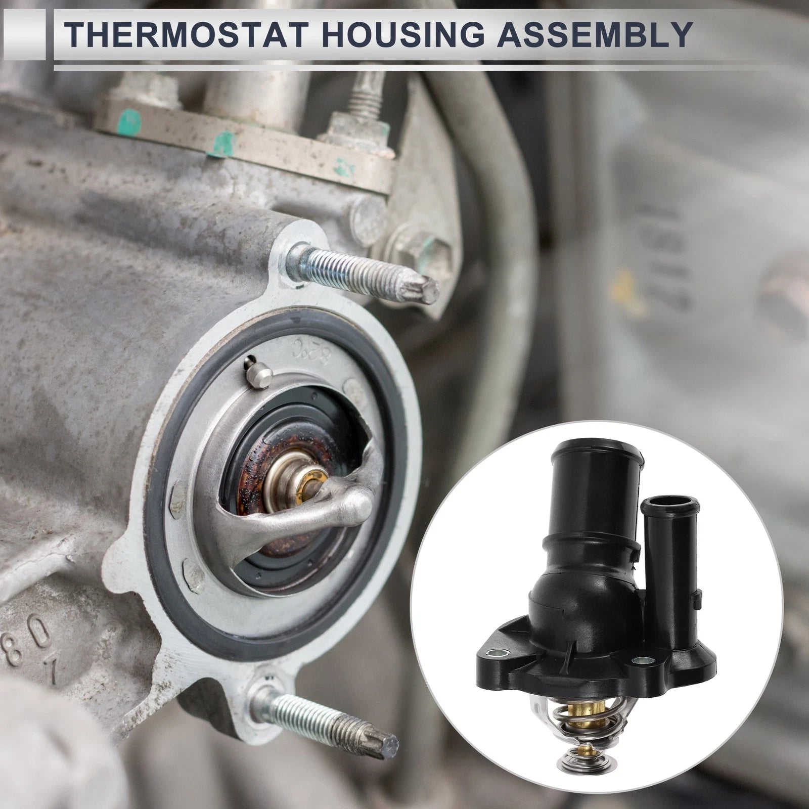 Engine Coolant Thermostat Housing Assembly for Ford Focus (2003–2011) No. 3M4Z8575B