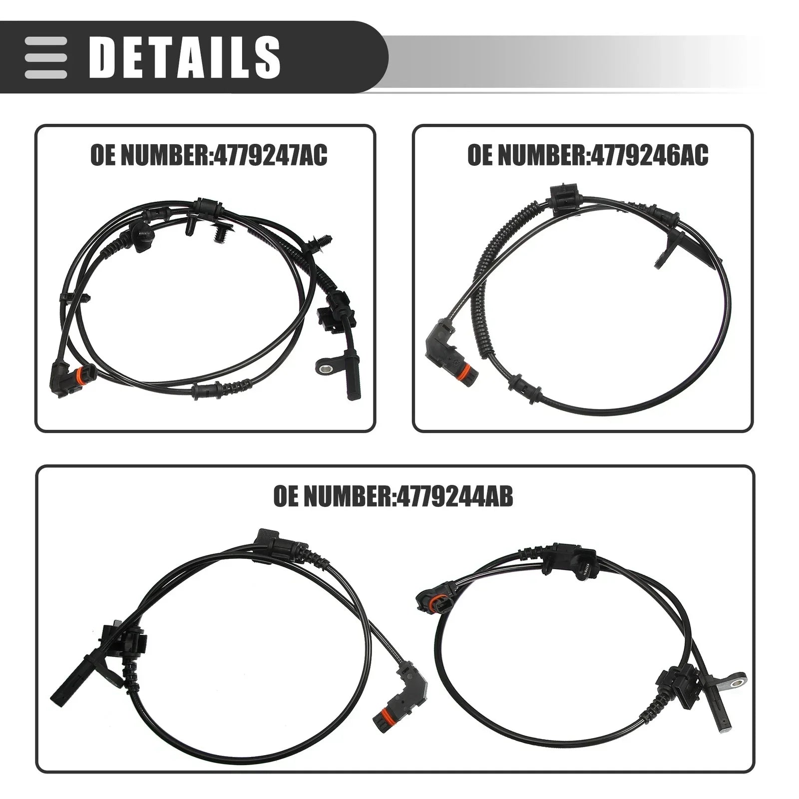 ABS Wheel Speed Sensor Set for Dodge (2 x Front, 2 x Rear)