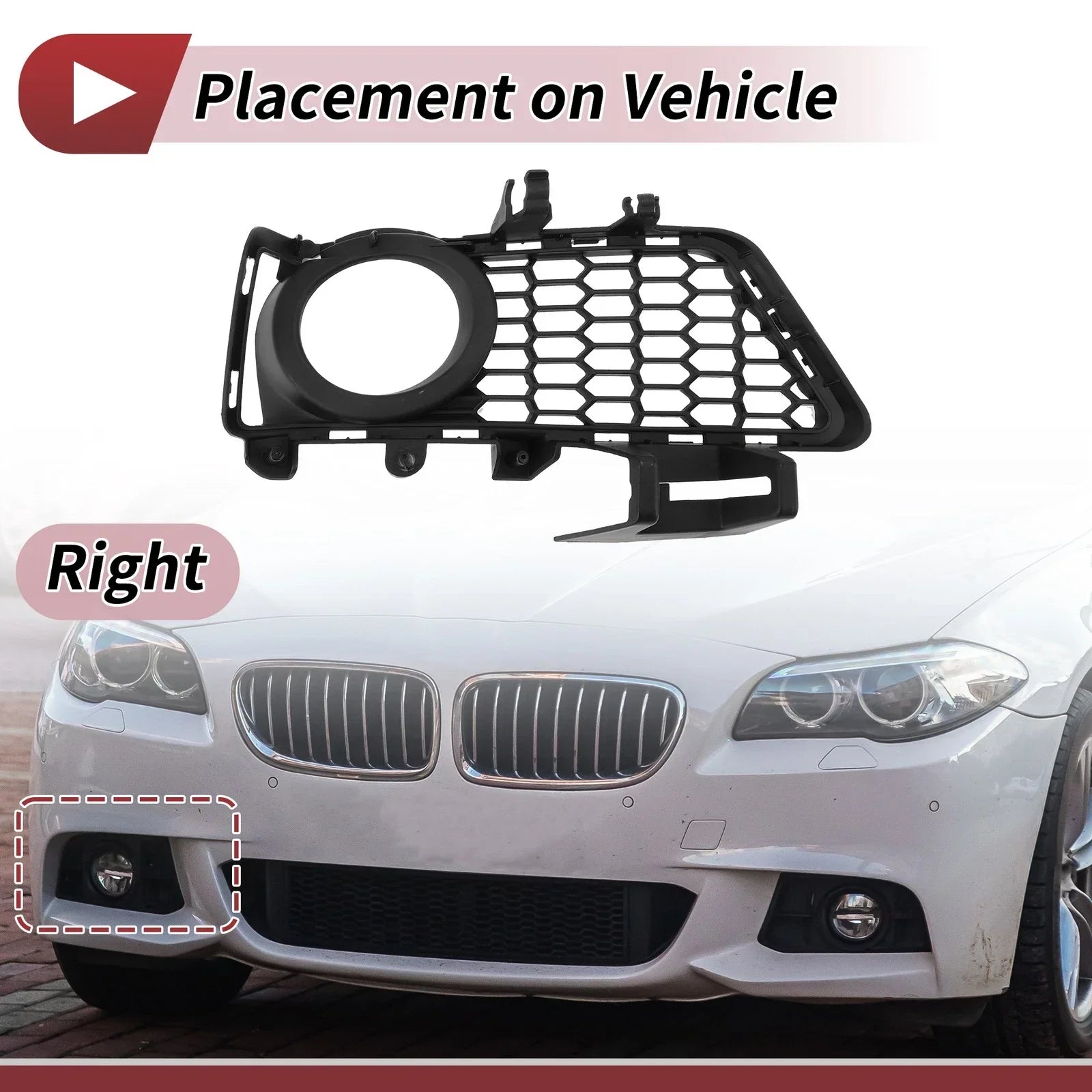 1 Pc Front Right Fog Light Grill for BMW 3 Series 2012 (2012-2012)
