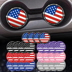 Colored American Flag Car Cup Holder Coaster for 4 Packs (2019–2025)