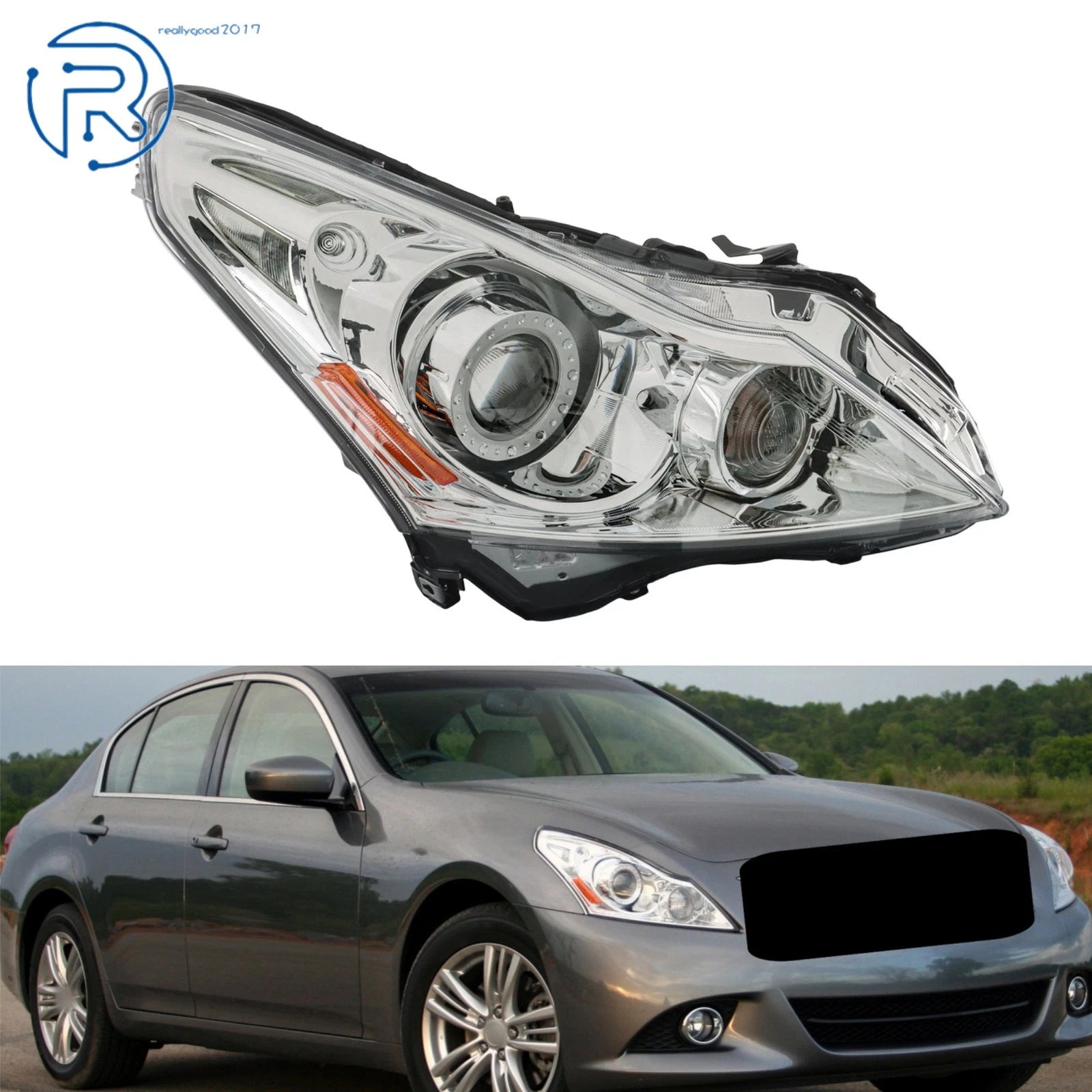 Right Side HID Projector Headlight for Infiniti G37 G25 (2010–2013)