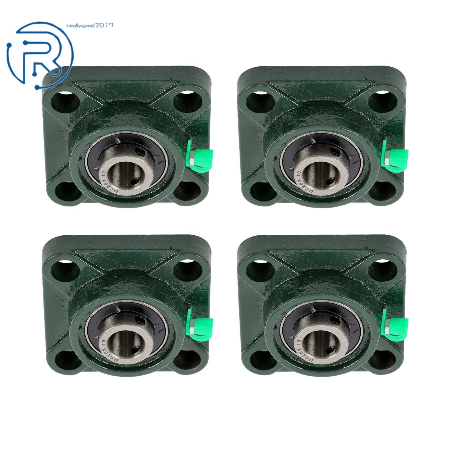 Set of 4 UCF202-10 4 Bolt Pillow Block Flange Bearings 5/8" Bore