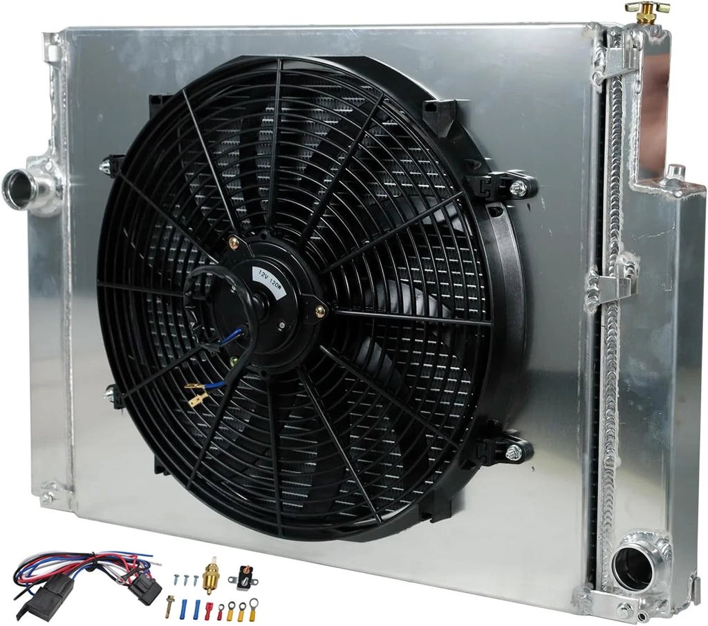 2 Row Radiator + 16" Fan Shroud + Relay for BMW E36 323i 325i 328i (1992–1999)