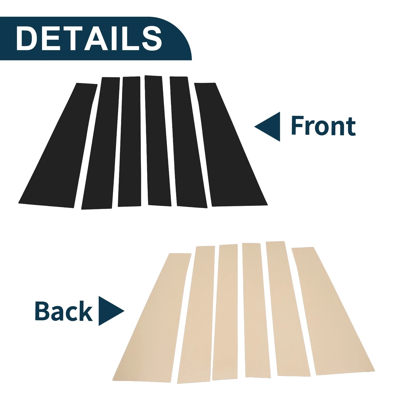 6 Pcs Door Pillar Window Trim for Toyota Sienna (2011–2020) Black