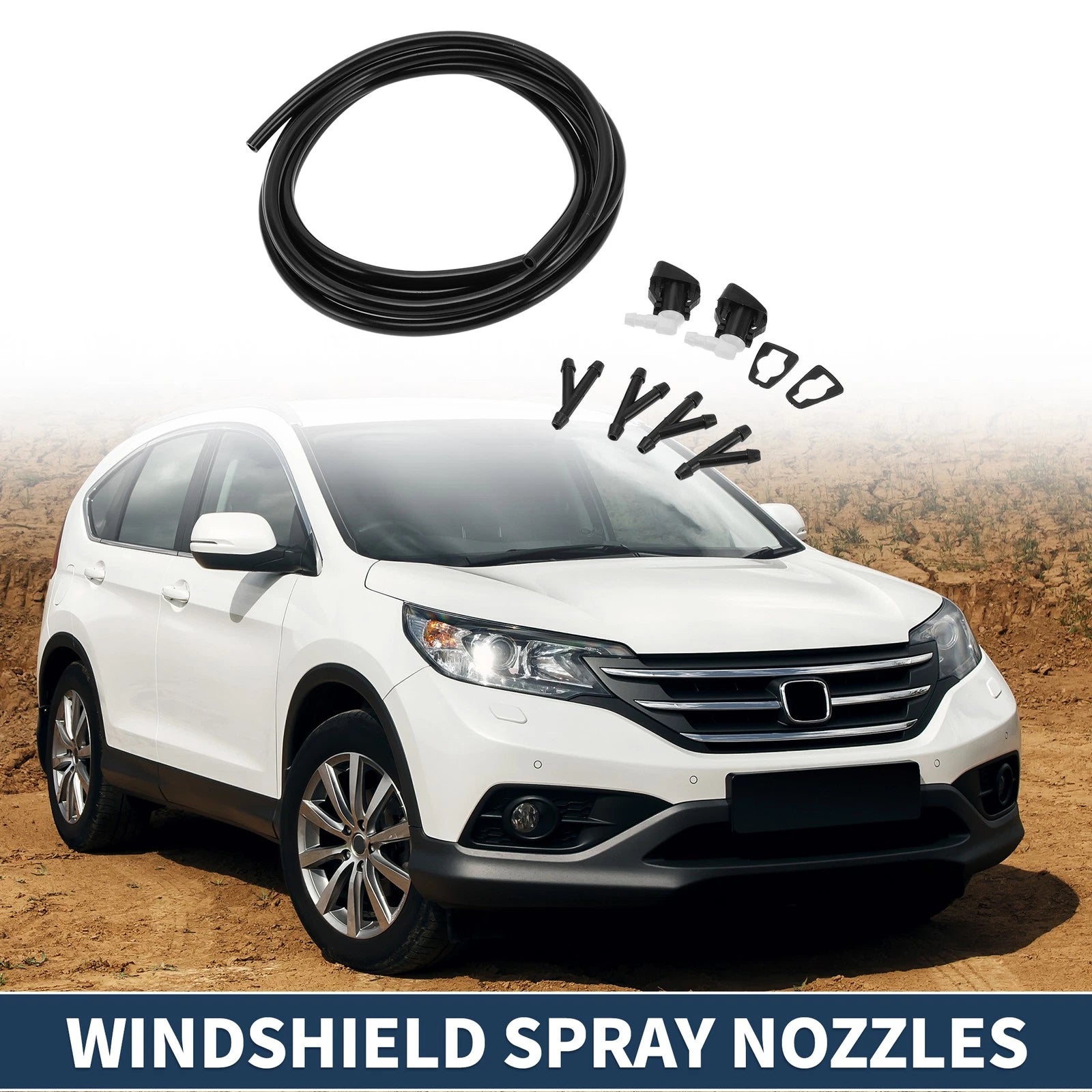 Set of 2 Front Windshield Washer Nozzles for Ford F-250 Super Duty 