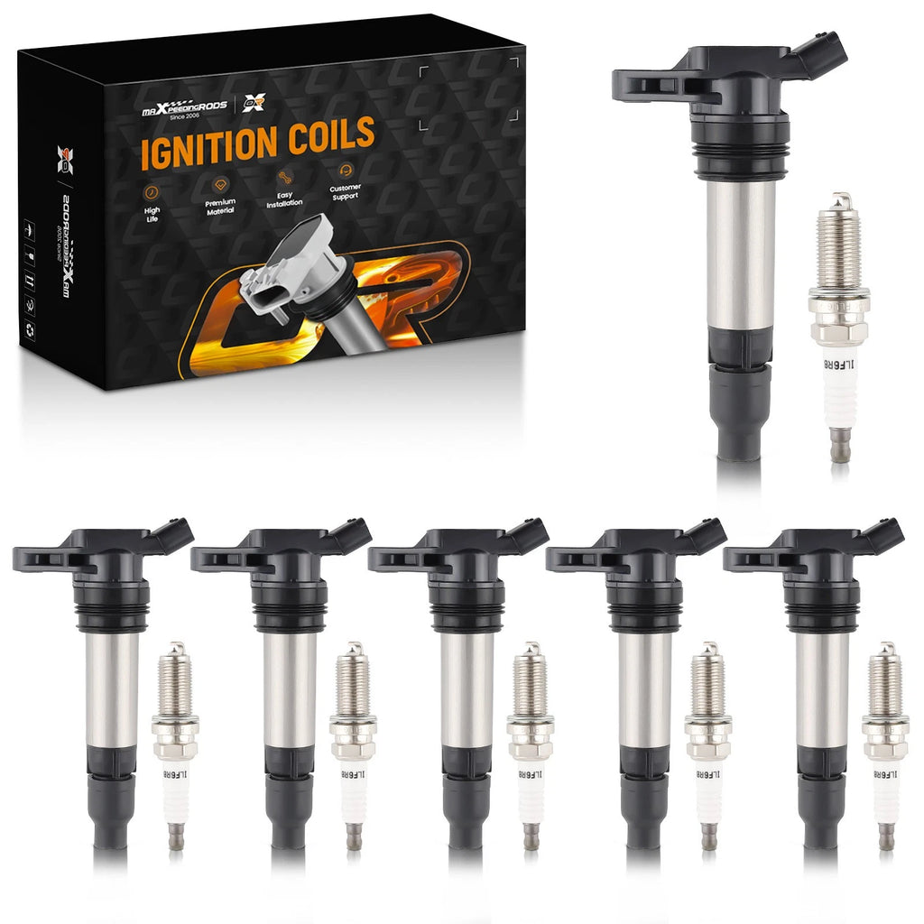 Set of 6 Ignition Coils & Spark Plugs for Land Rover LR2, Volvo S80, XC60, XC70, XC90