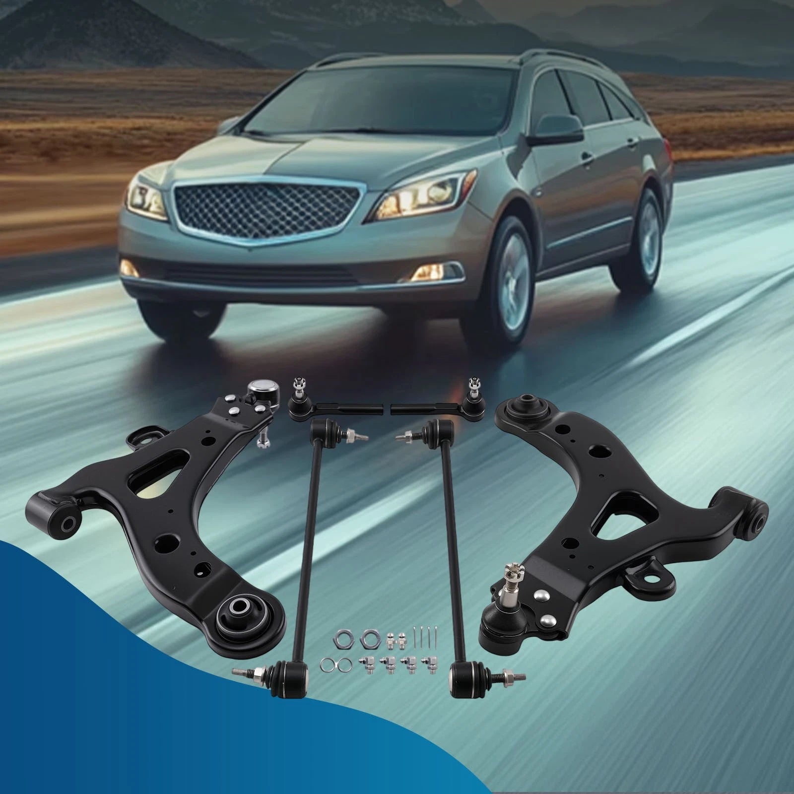 Front Lower Control Arms Sway Bar Tie Rods for Chevy Uplander (2005–2009)