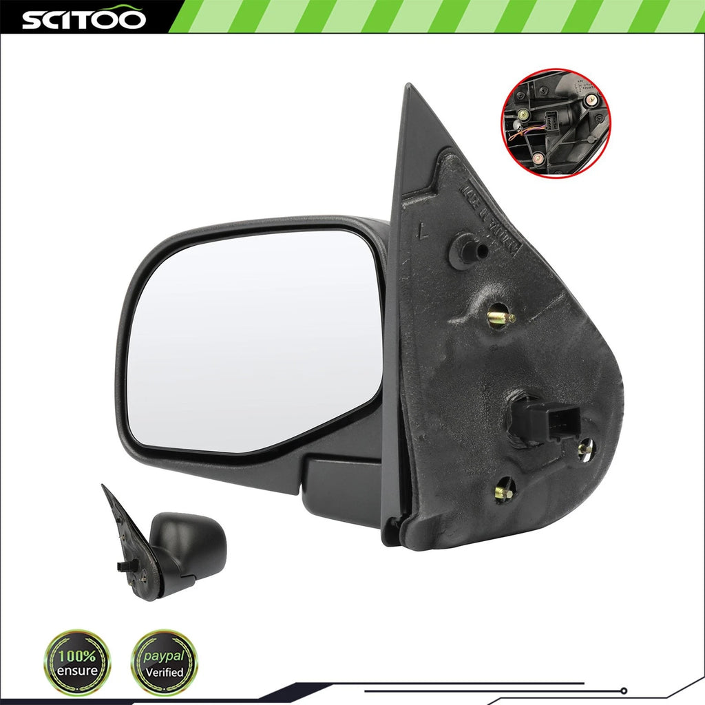 Driver Side Mirror for Ford Explorer (2002–2005) - Black Manual Fold, Puddle Light