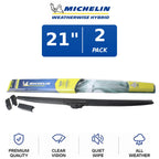 Set of 2 Michelin WeatherWise Hybrid Wiper Blades for All Vehicles (21")