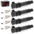 4pcs Ignition Coils & Iridium Plugs for Suzuki GSX-R600/750/1000 (2004-2010)