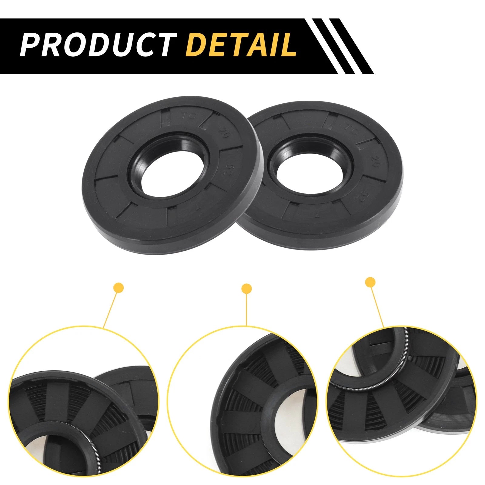 Set of 5 Oil Seal Rotary Shaft Seal NBR Rubber 20x52x7mm