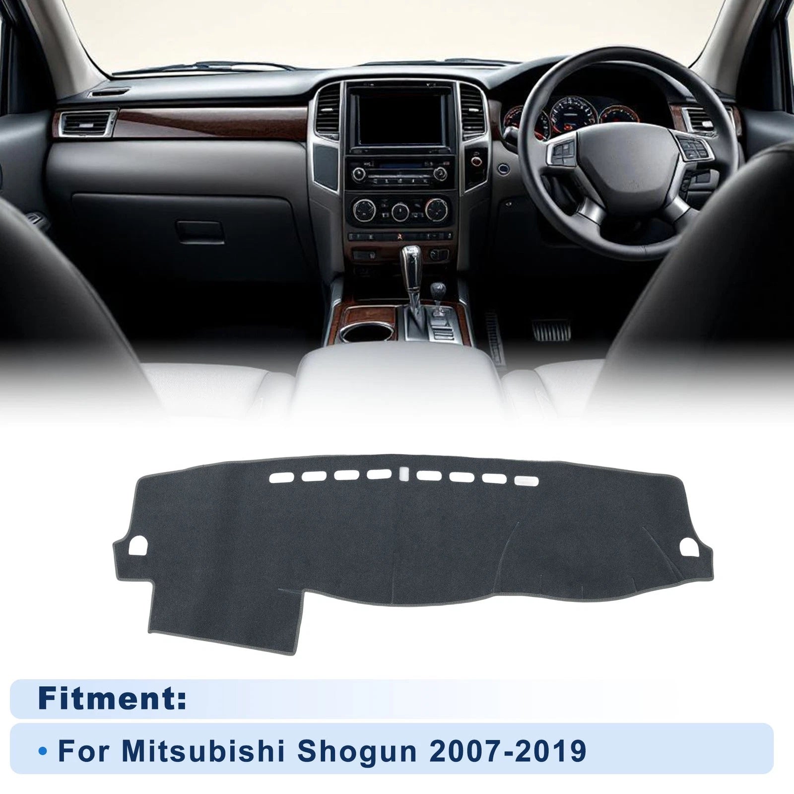 Dash Cover for Mitsubishi Shogun (2007–2019) Without HUD, Polyester Gray