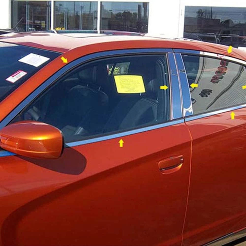Luxury FX Chrome Window Package with Posts for 2011–2023 Dodge Charger