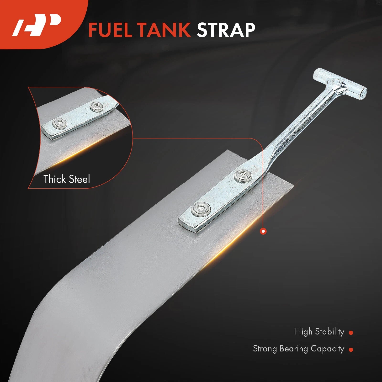 2X Steel Fuel Tank Straps for Ford E-100, E-350