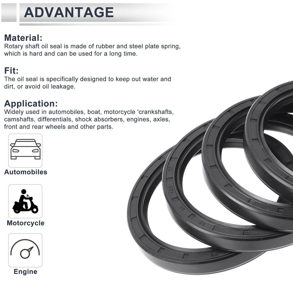 Set of 5 Oil Seal Rotary Shaft Seal Nitrile Rubber 85x105x12mm