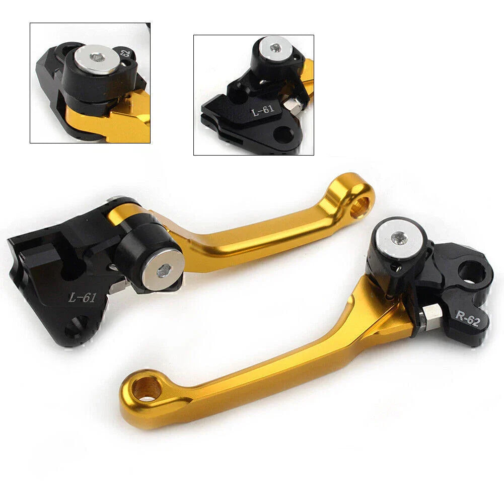Gold Aluminum Pivot Dirt Clutch Brake Levers for Kawasaki KX450F (2006-2012)
