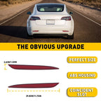 Pair Rear Reflector Bumper Light LH & RH for Tesla Model 3 (2017–2020)