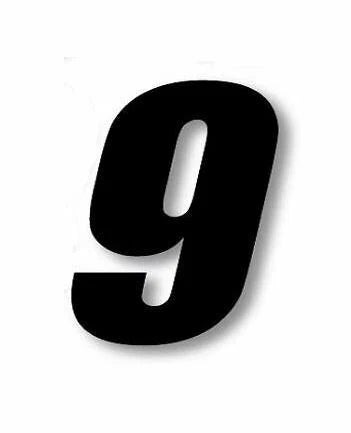 3X Number Plate Decal "9" Nine for One Industries Supercross Racing