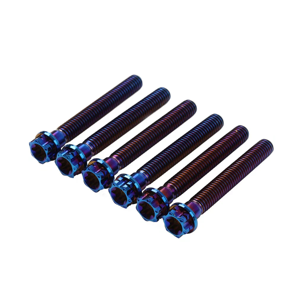 6pcs M6x45mm Titanium Torx Head Flange Bolts for Bike Motorcycle