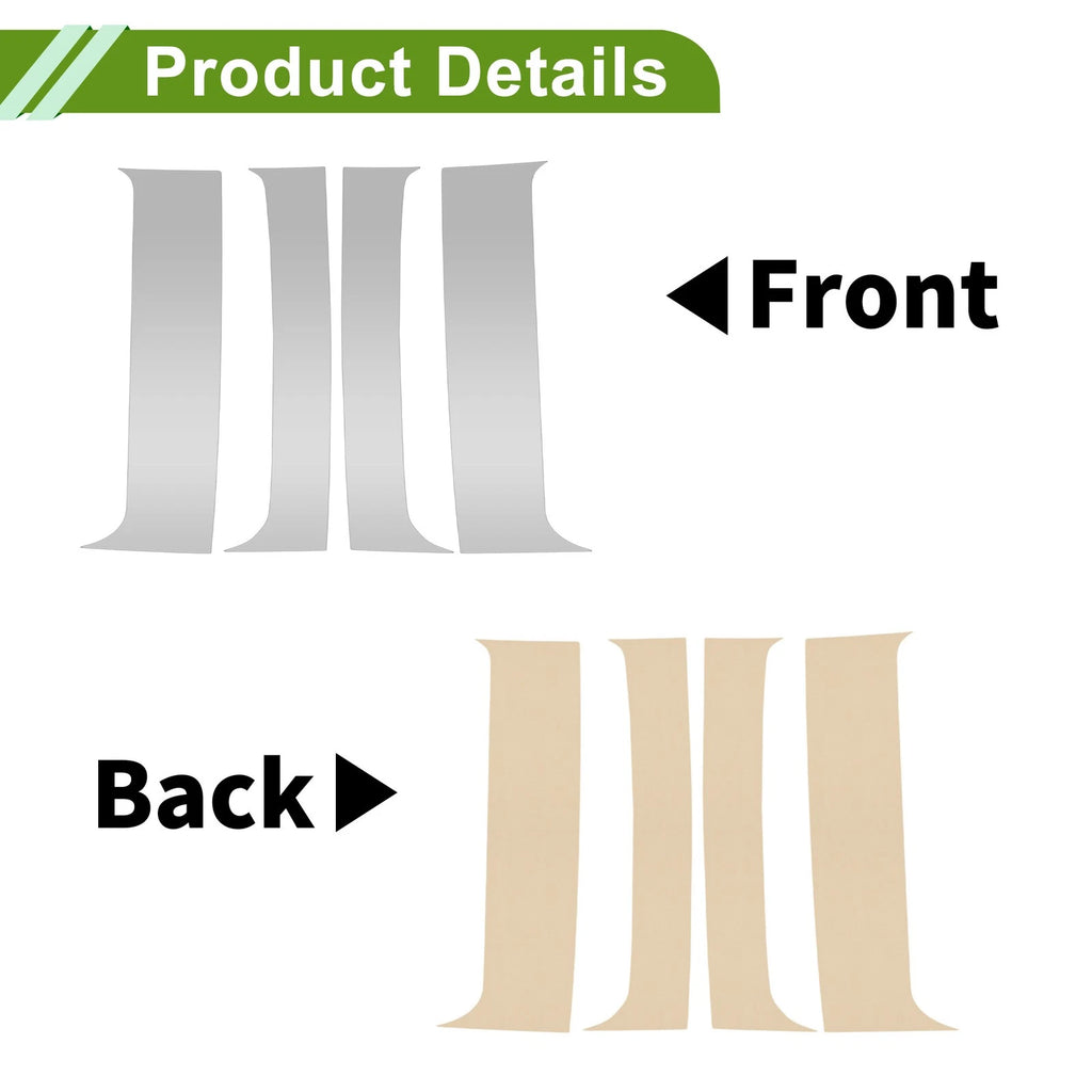 Set of 4 Pillar Window Trim for Chevy Blazer (1995–2005) Silver Tone