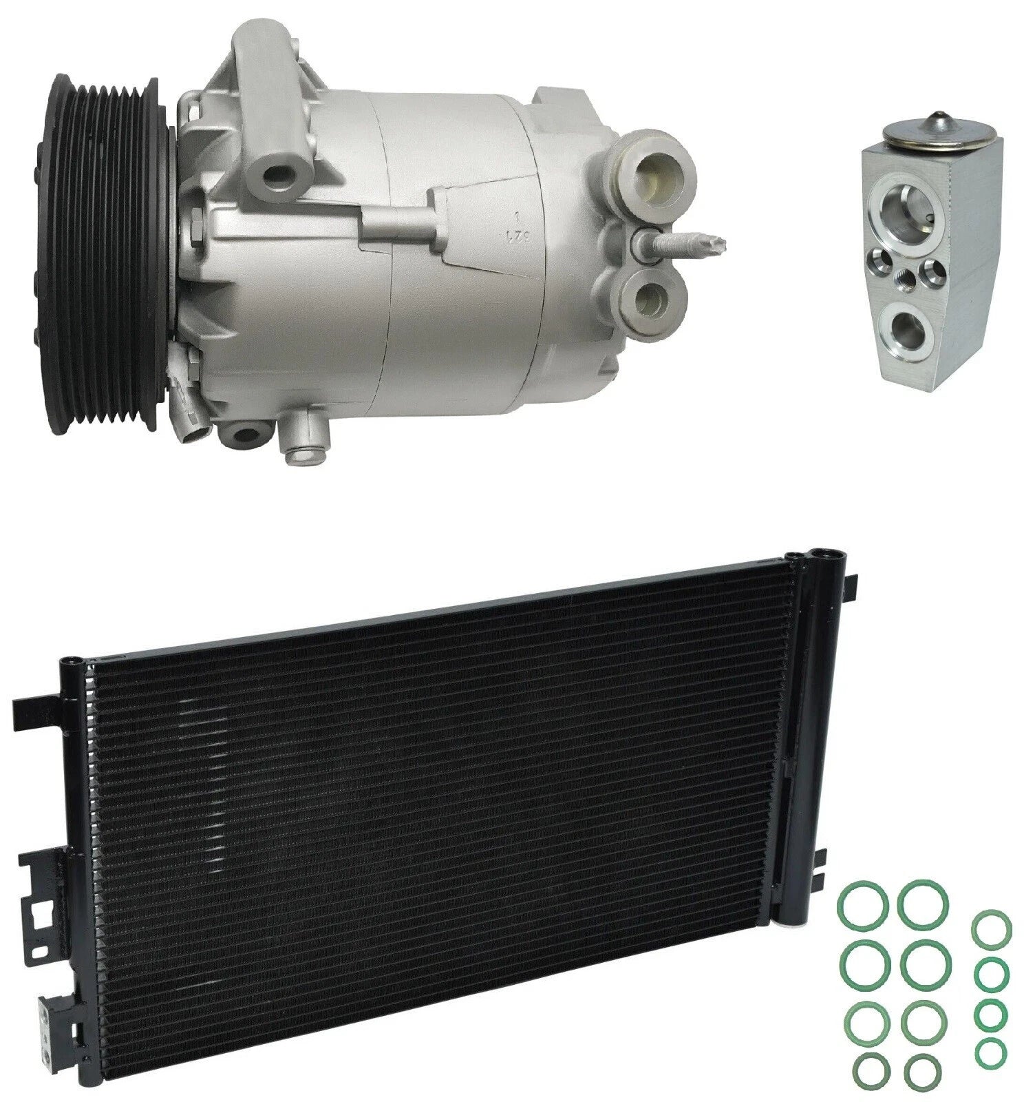 AC Compressor Kit With Condenser for Saturn Aura 2.4L Hybrid (2009–2009)