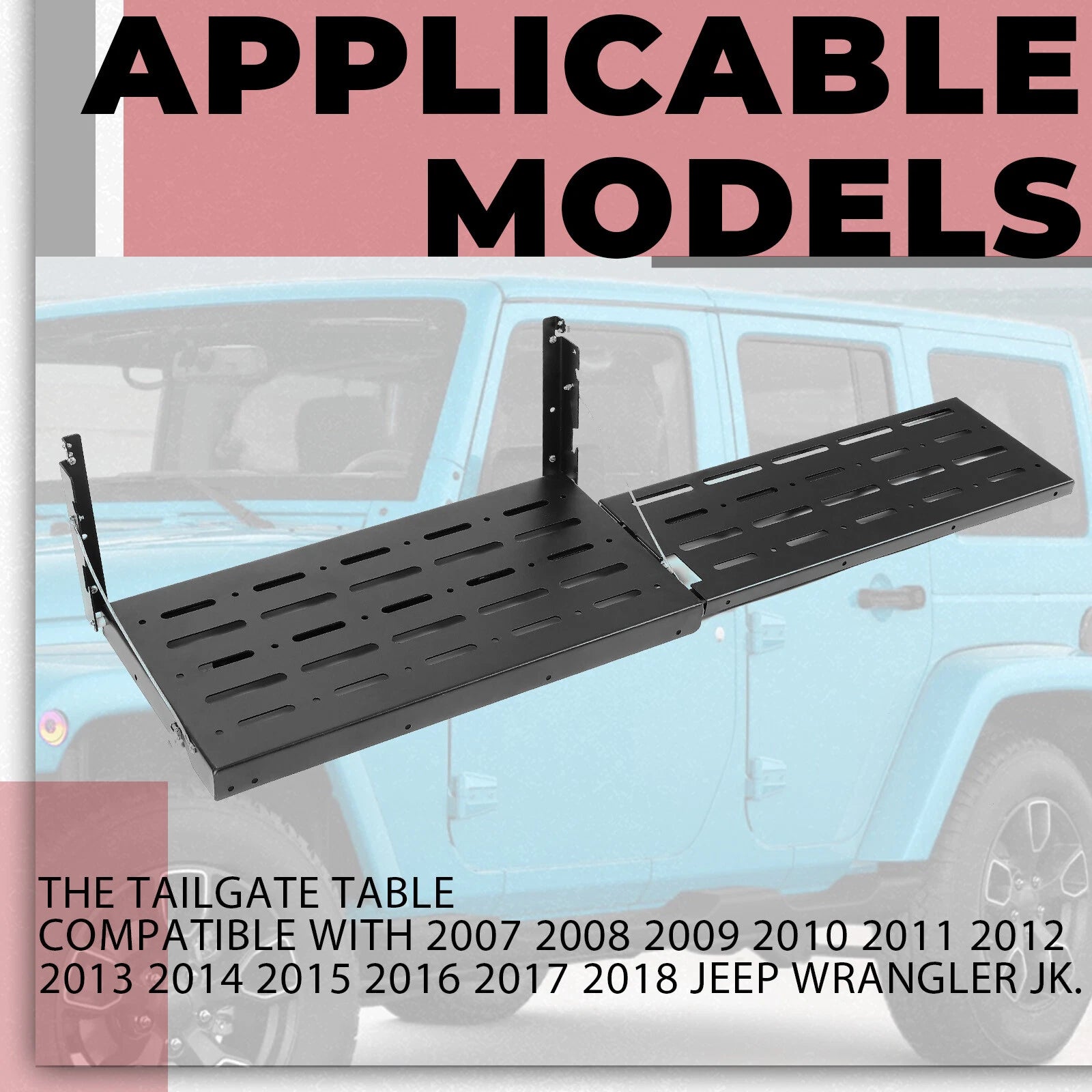 Foldable Tailgate Table for Jeep Wrangler JK (2007–2018)