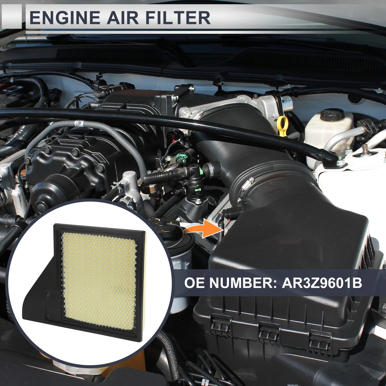 Car Engine Air Filter No.AR3Z9601B for Ford Mustang (2015–2023)