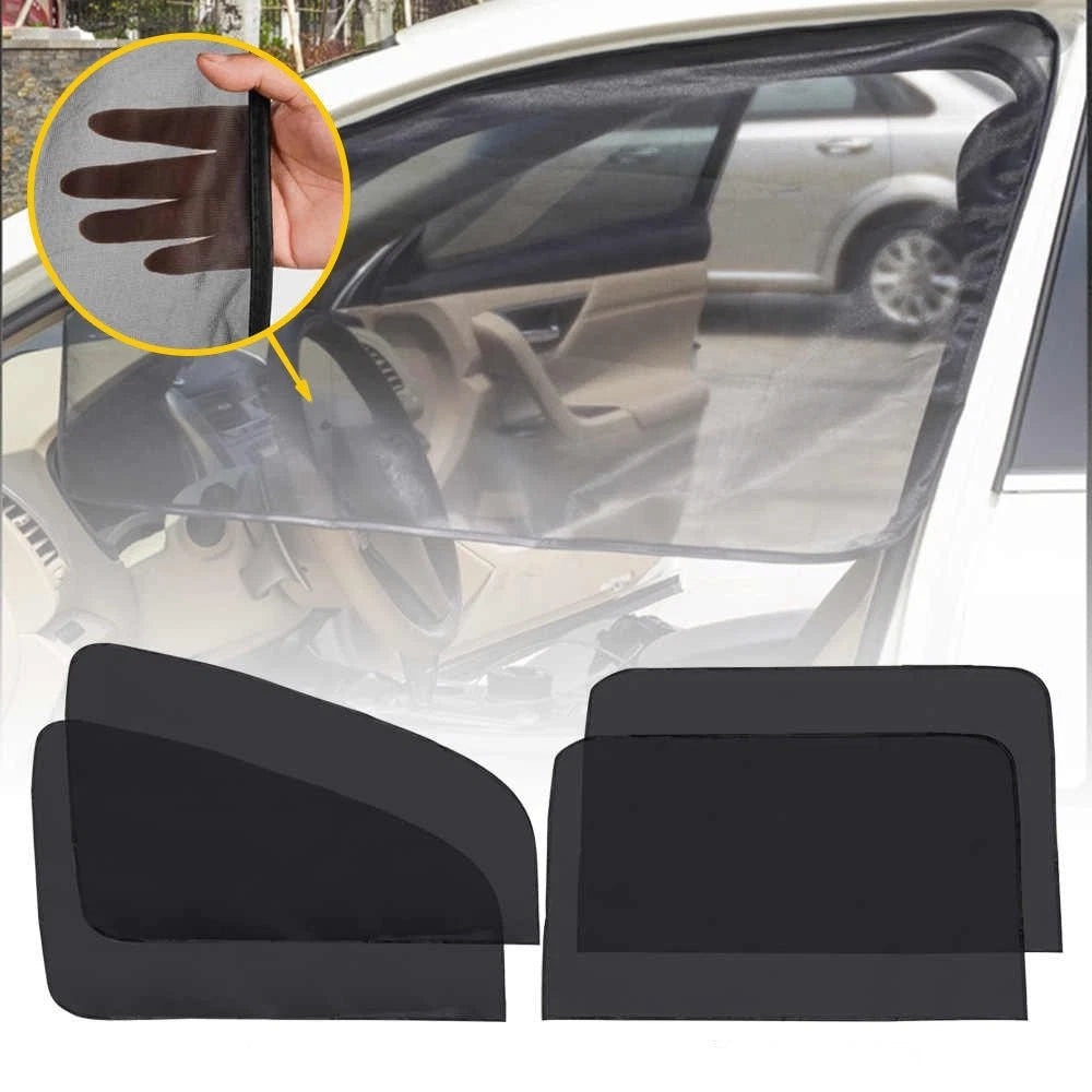 Set of 4 Universal Sunshade Car Side Window Mesh Screens