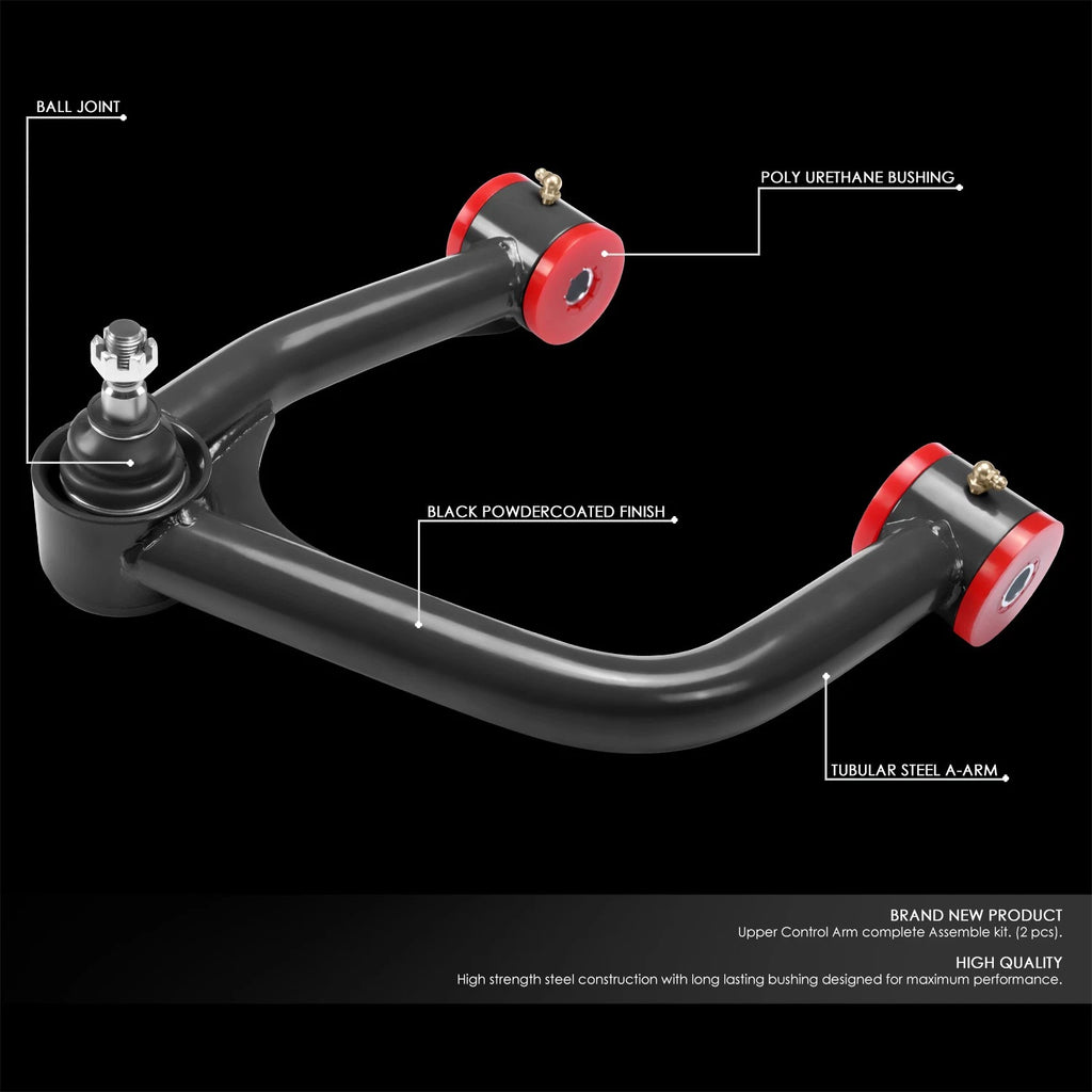 Set of 2 Black Front Upper Control Arms for Toyota Sequoia Tundra (2007–2022)