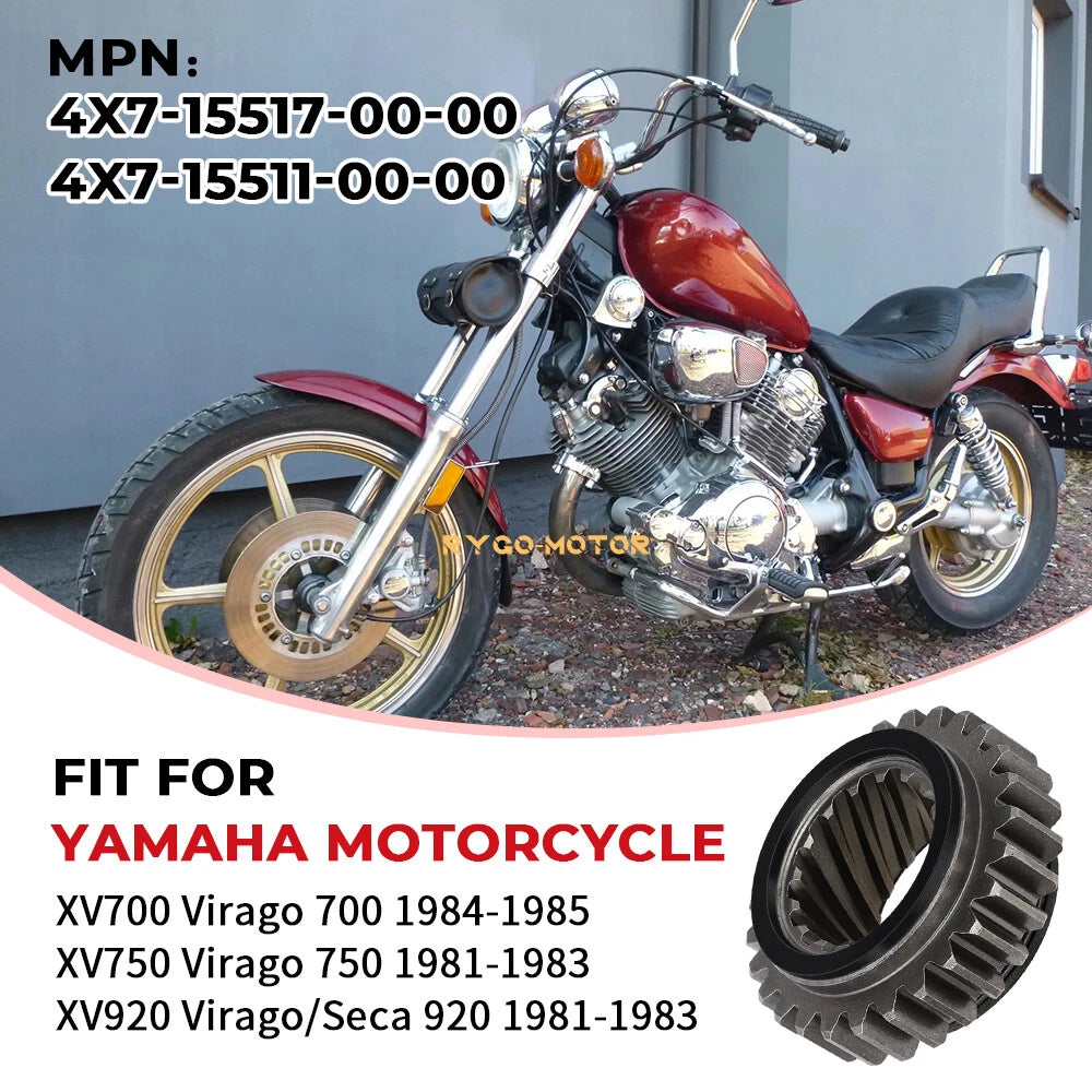 Set of 2 Starter Gears for Yamaha Virago 750 XV750 (1981–1983) 4X7-15511-00-00 4X7-15517-00-00