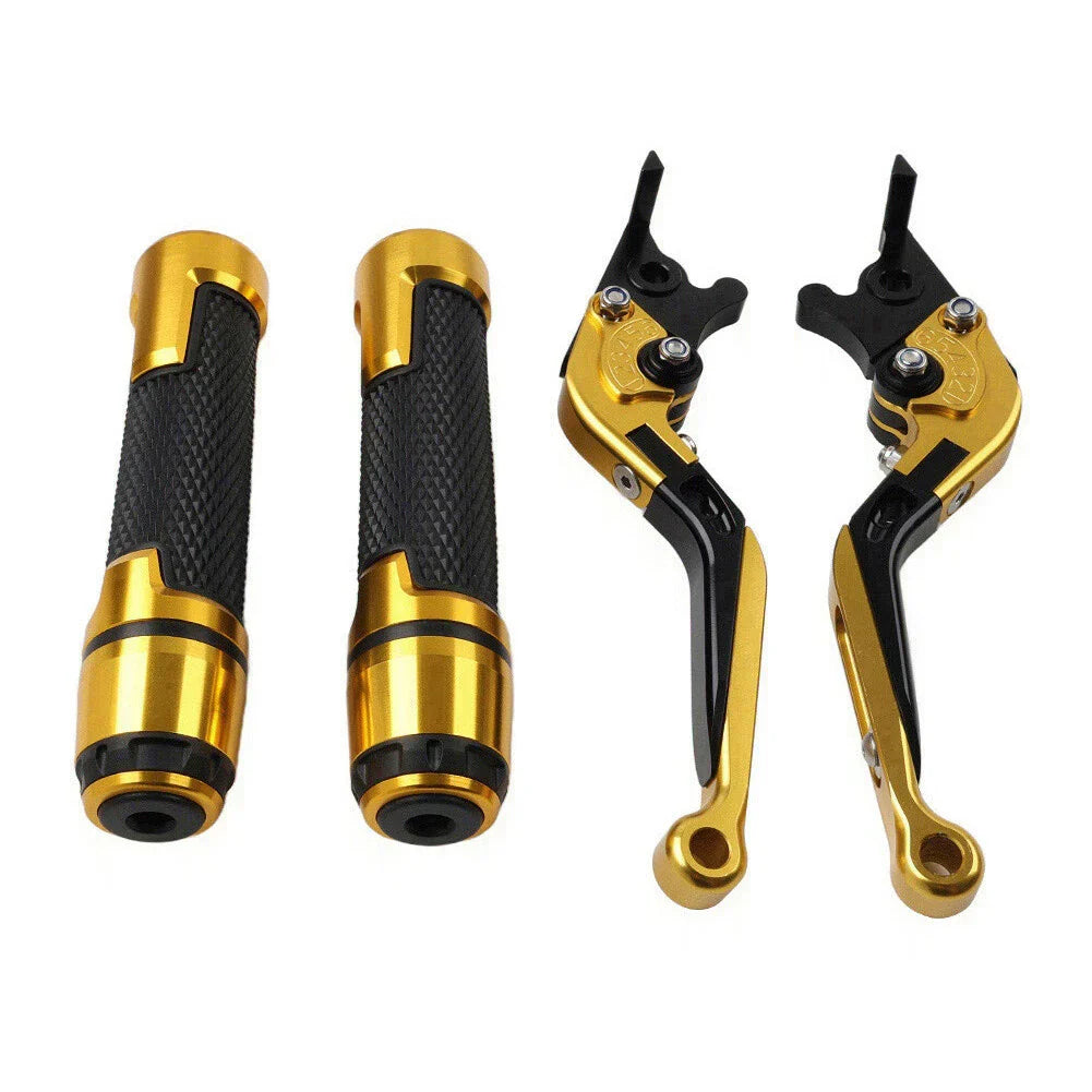 Gold Extendable Brake Clutch Lever Grip Set for Yamaha YZF R1 R6 (2004-2023)