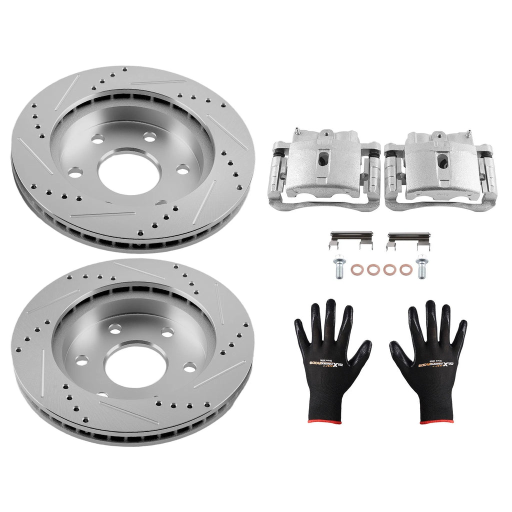 Front Brake Rotors Calipers Set for GMC Savana 1500 2003–2008/Savana 2500 2003–2005