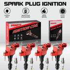 4X Ignition Coil + Spark Plug for Chevy Equinox, Buick Regal, Saturn, GMC 2.4L (2005–2017) UF491