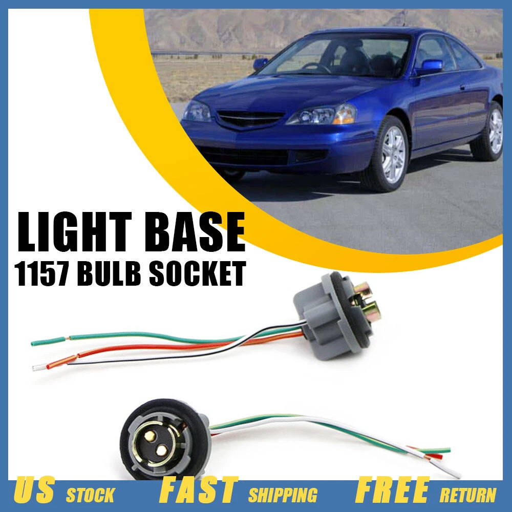 2X LED Brake Stop Light Turn Bulb Socket Harness for Make Model 