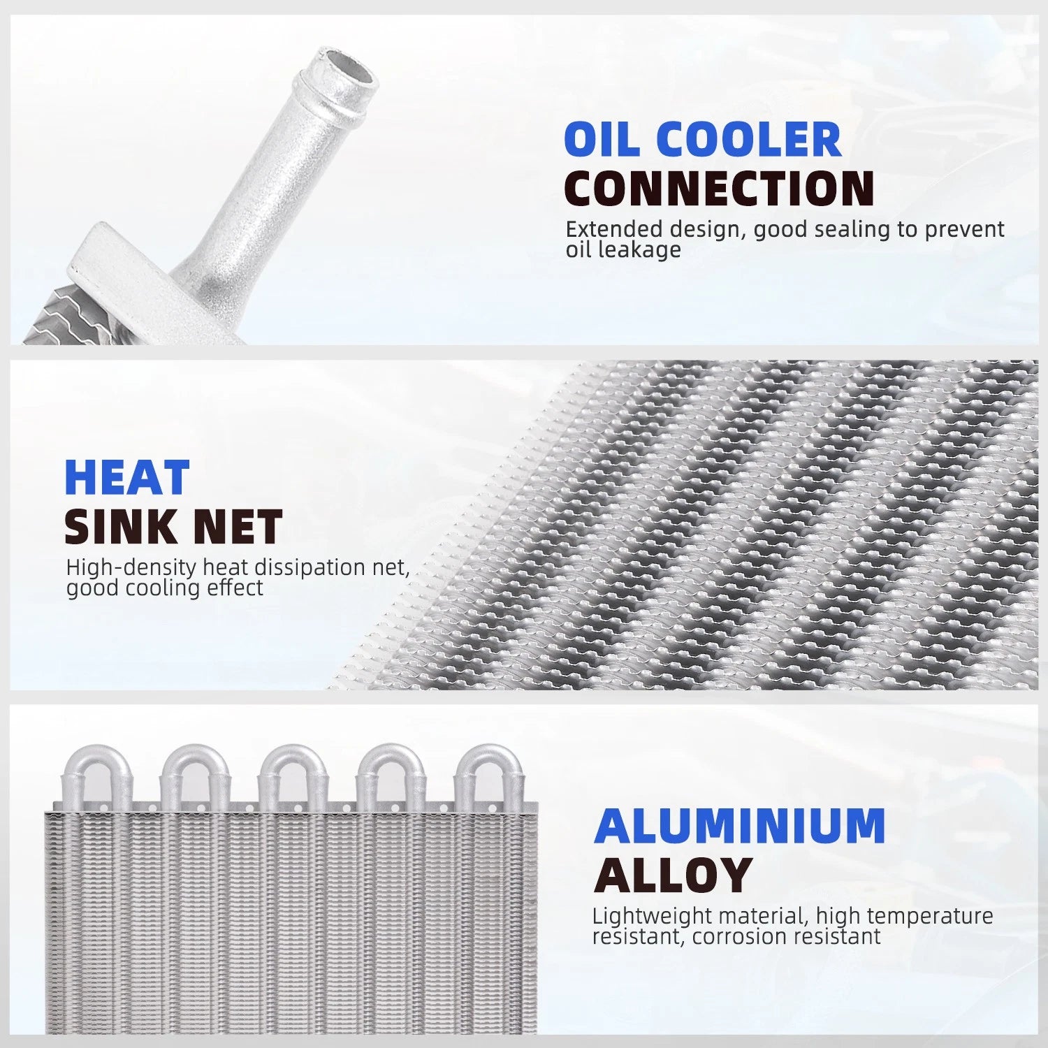 10 Row Aluminum Remote Transmission Oil Cooler Radiator Kit