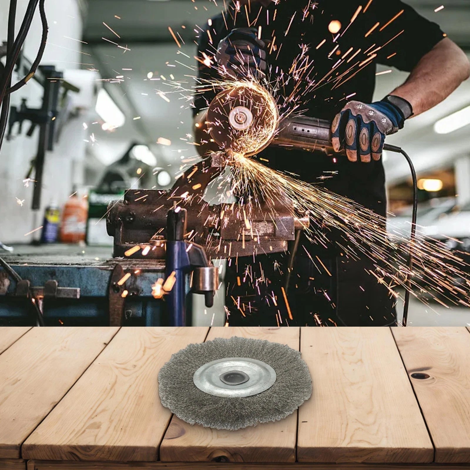 Stainless Steel Wire Wheel Brush for Deburring and Polishing (16mm Hole)