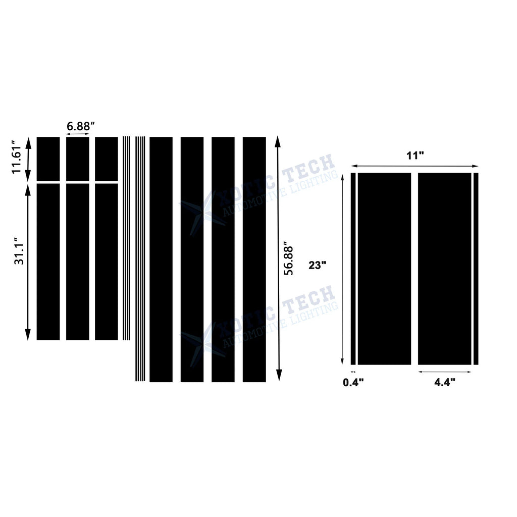 Fender Hash Mark Stickers for Ford Mustang (2015-2023)